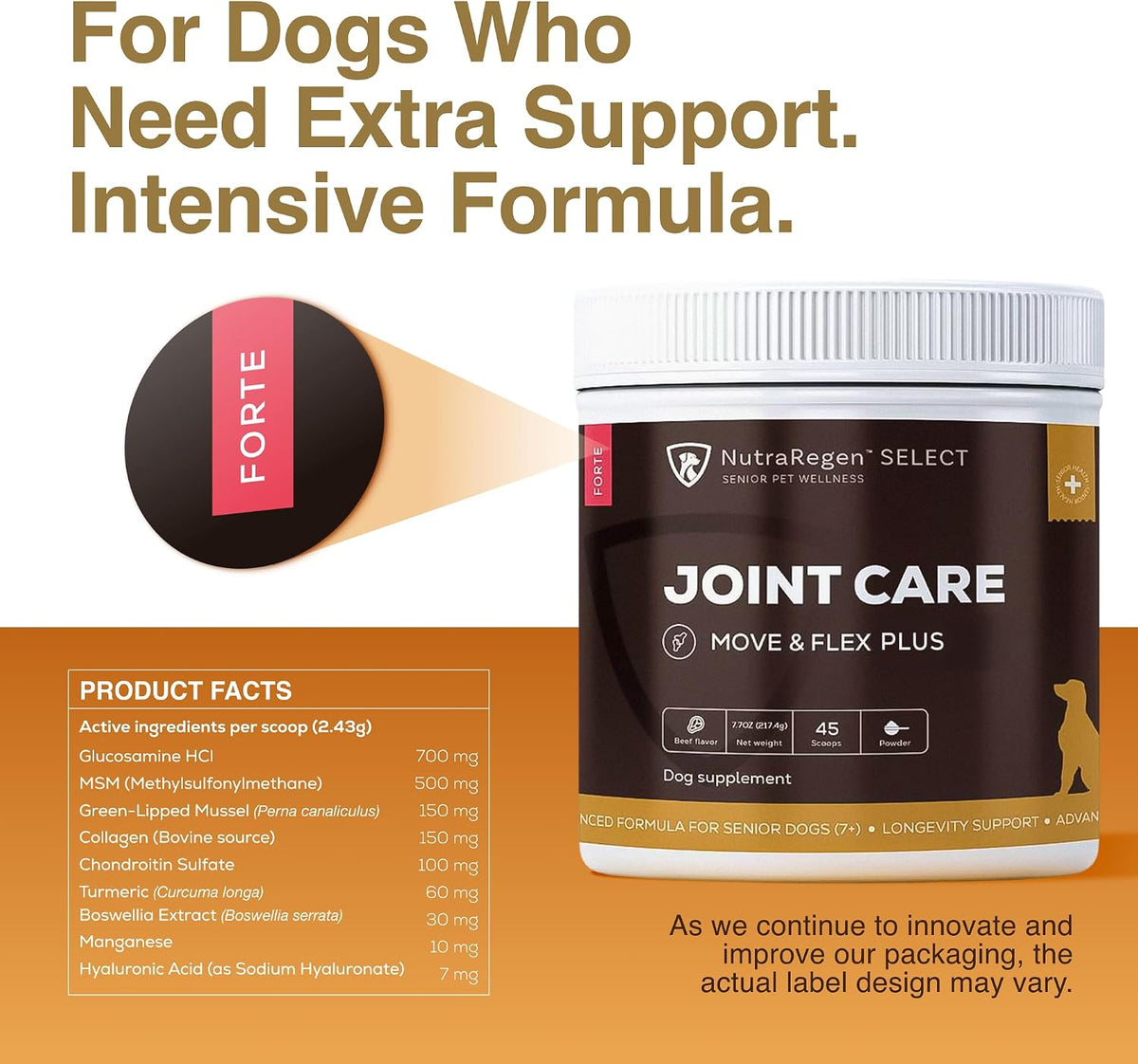 NutraRegen Joint Care ingredients and packaging